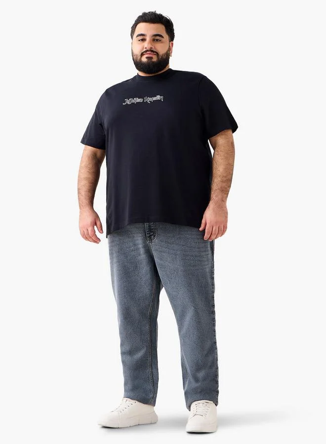 ماكسيم Men Regular Fit Crew Neck Short Sleeve Jujutsu Kaisen Print T-shirt